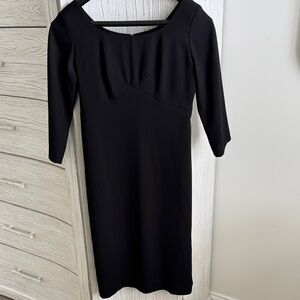 Women’s Evan-Picone Classy Black Stretch Dress Size 4; 3/4 length arms.